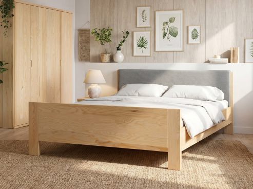 Bett Esche „Bianca“ mit Polsterkopfteil