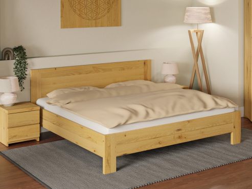 Bett „Bianca“ aus Wildeiche Hell in 180 x 200 cm