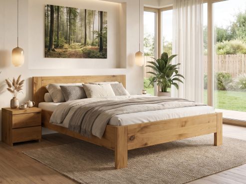 Bett „Bianca“ aus Wildeiche in 180 x 200 cm