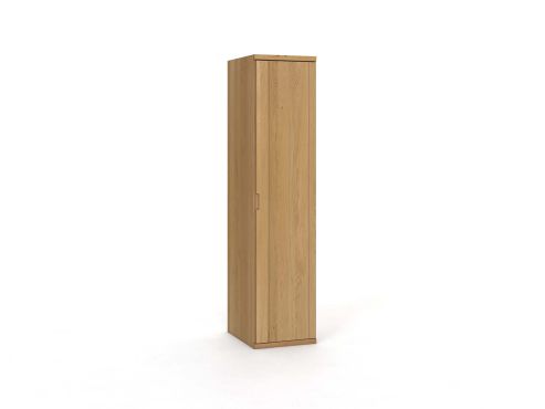 Eichenschrank Hell „Egon“, 1-türig, Höhe 220 cm, Griffausführung „Lukas“,  Türanschlag rechts