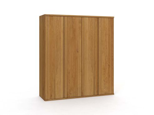 Eichenschrank „Egon“, 4-türig, Höhe 220 cm, Griffausführung „Patrizia“