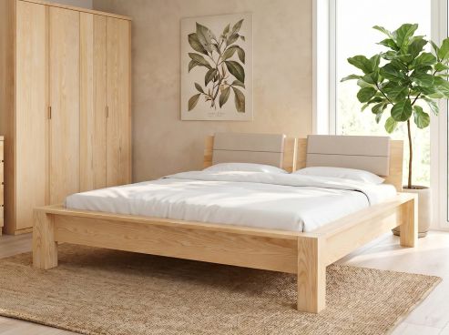 Eichenschlafzimmer mit Bett aus Massivholz "Hanna"