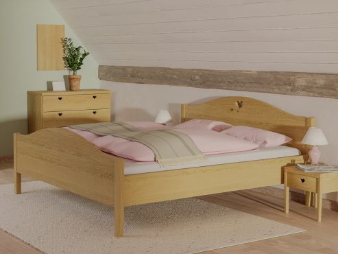 Eichenbett Hell „Hermine“ 180 x 200 cm