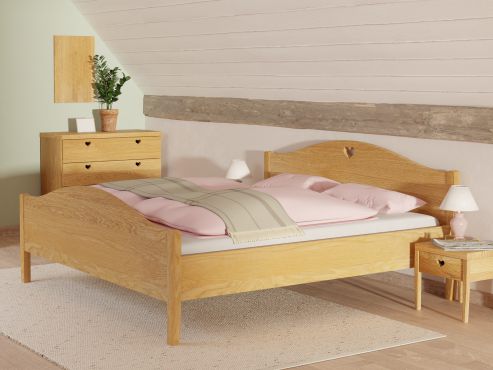 Eichenholzbett „Hermine“ 180 x 200 cm