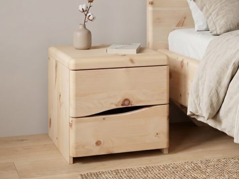 Nachttisch aus Zirbenholz mit Lade