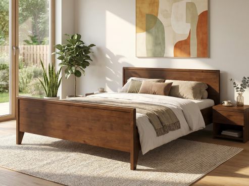 Eichenbett „Katja“ in 160 x 200 cm mit erhöhtem Fußteil