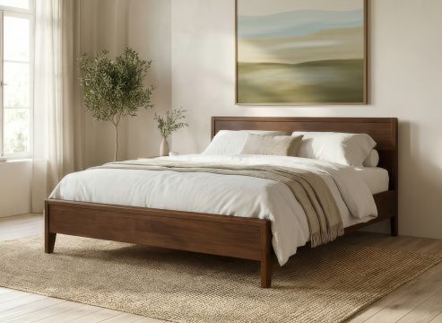 Eichenbett „Katja“ in 160 x 200 cm mit erhöhtem Fußteil