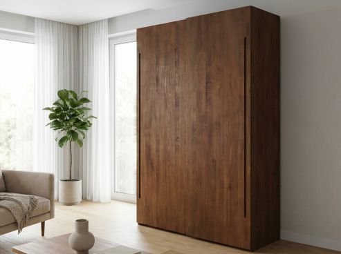 Buchenschrank Dunkel „Ludwig", 2-türig, Höhe 220 cm, Griff C