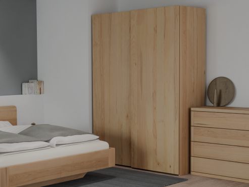 Buchenschrank „Ludwig", 2-türig, Höhe 220 cm, Inneneinrichtung: A, Grifflos