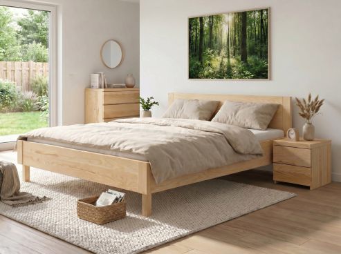 Eschenbett „Max“ 180 x 200 cm mit geradem Kopfteil