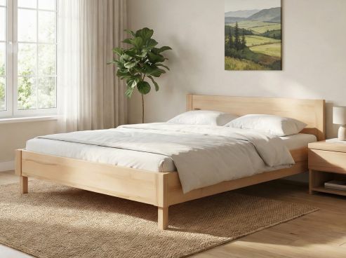 Buchenbett „Max“ 180 x 200 cm mit geradem Kopfteil