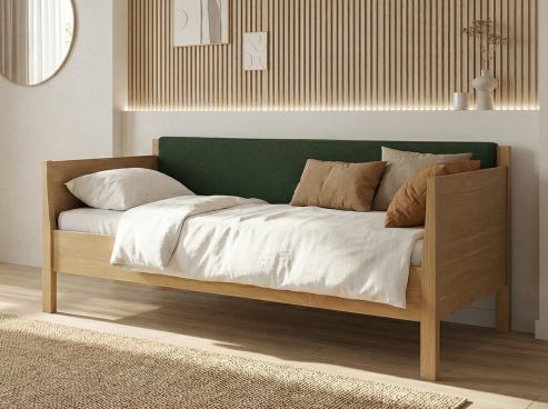 Sofabett „Melanie“ Eiche Hell mit Polsterkopfteil