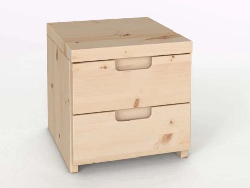 Zirbennachttisch „Lukas“ mit 2 Laden