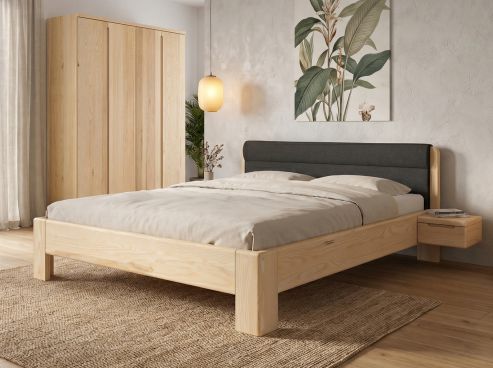 Eschenbett „Niklas“ mit Polsterkopfteil