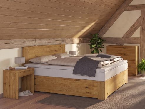 Wildeichenbett „Niklas“ Boxspring