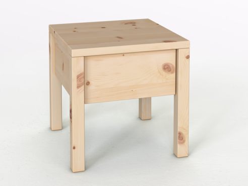 Nachttisch aus Zirbenholz mit Lade