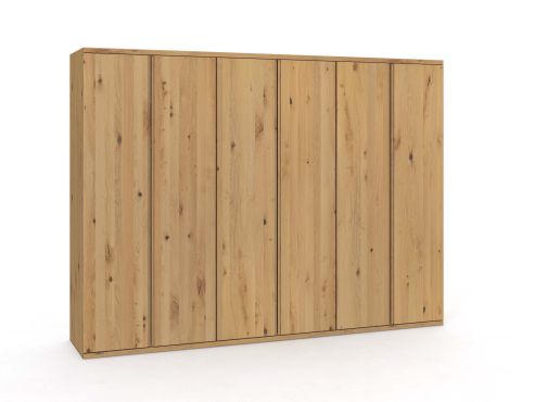 Wildeichenschrank Hell „Romana“, 6-türig, Höhe 220 cm, Griffausführung „Patrizia“