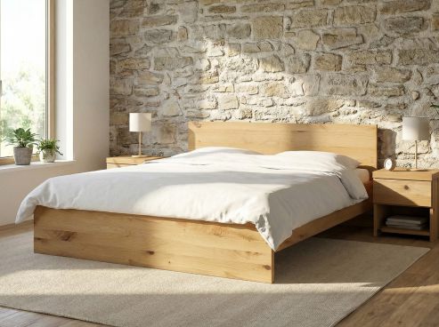 Wildeichenbett Hell „Raphaela“ in 180 x 200 cm