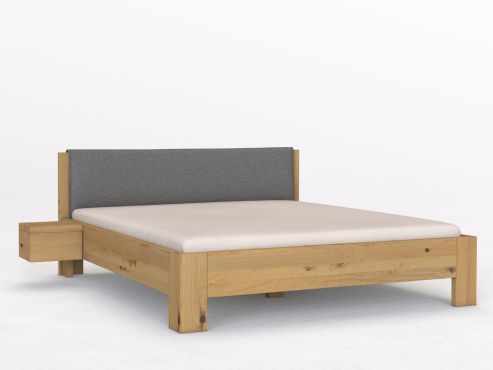 Wildeichenbett Hell „Alois“ mit Polsterkopfteil