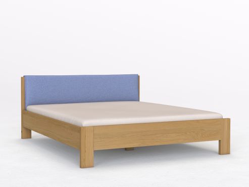 Eichenbett Hell „Bianca“ mit Polsterkopfteil