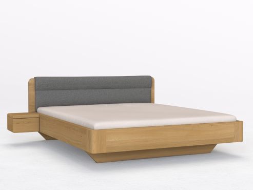 Eichenbett Hell „Clara“ mit Polsterkopfteil