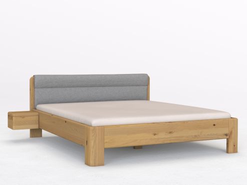 Wildeichenbett Hell „Niklas“ mit Polsterkopfteil