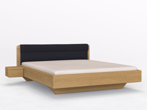 Eichenbett Hell „Valentina“ mit Polsterkopfteil