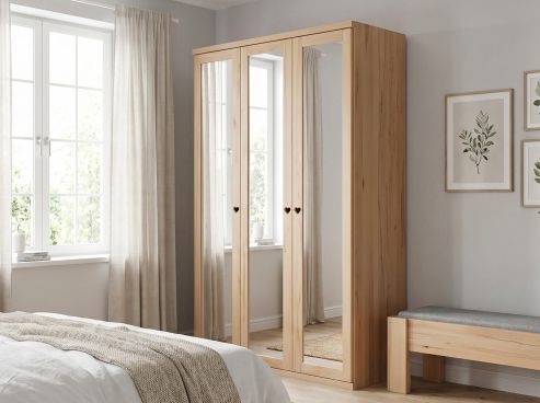 Drehtürenschrank „Sandra“ Kernbuche 3-türig