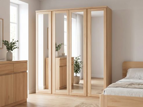 Drehtürenschrank „Sandra“ Kernbuche 4-türig
