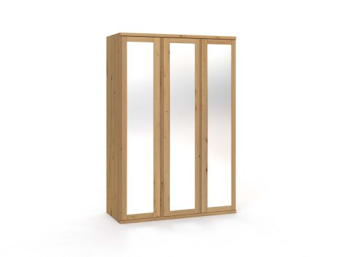 Wildeichenschrank Hell „Sandra“, 3-türig, Höhe 220 cm, Griffausführung „Patrizia“