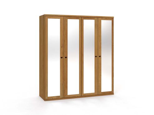 Eichenschrank „Sandra“, 4-türig, Höhe 220 cm, Griffausführung „Heidi"