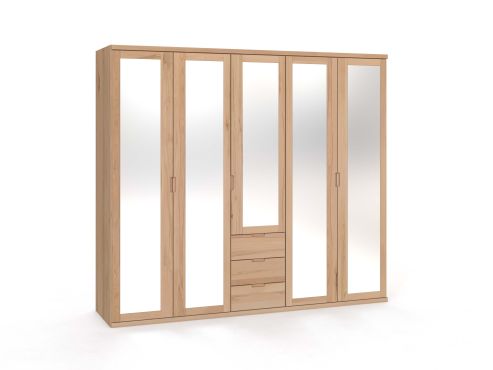 Drehtürenschrank „Sandra“ Kernbuche 5-türig
