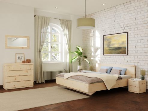 Bio-Schlafzimmer Set "Harmonie" bestehend aus Bett 180 x 200 cm, 1 Kommode und 2 Nachttischen
