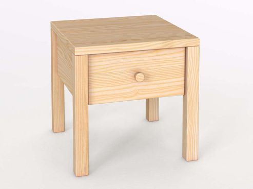 Nachttisch aus Zirbenholz mit Lade