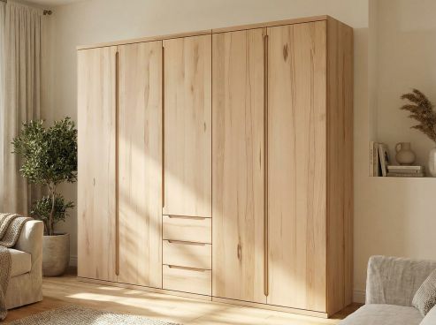 Drehtürenschrank „Valentin“ Kernbuche 5-türig