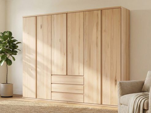 Drehtürenschrank „Valentin“ Kernbuche 6-türig