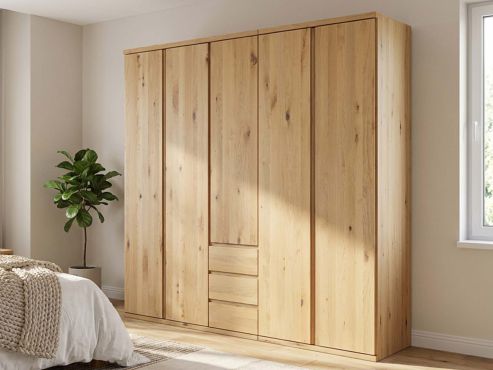 Drehtürenschrank „Valentin“ Wildeiche Hell 5-türig