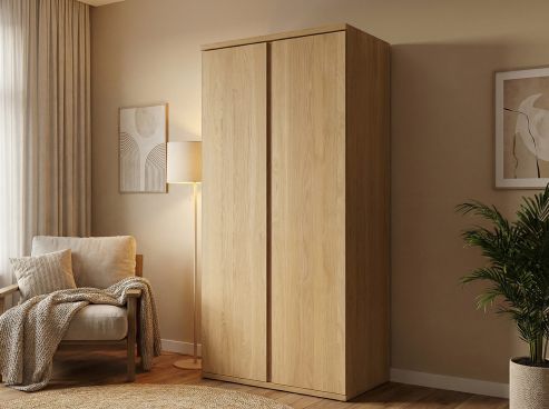 Drehtürenschrank „Valentin“ Eiche Hell 2-türig