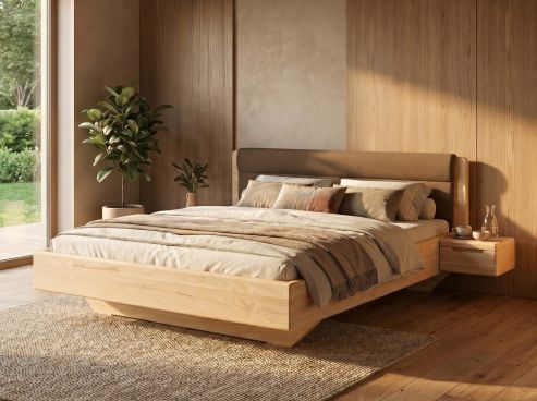 Eschenbett „Valentina“ mit Polsterkopfteil