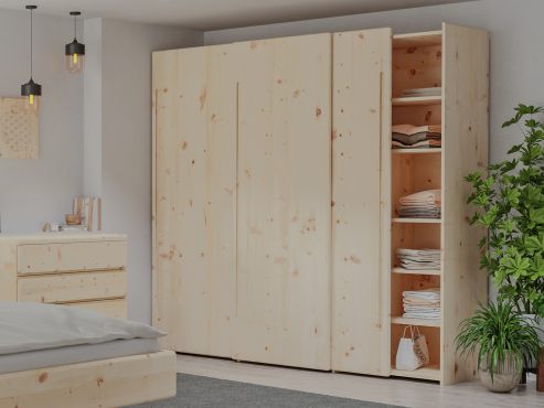 Zirbenschrank „Viktor", 3-türig, Höhe 220 cm mit Griff C