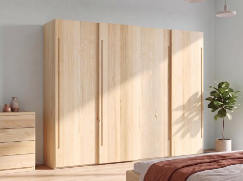 Eschenschrank „Viktor", 4-türig, Höhe 220 cm, Griff C