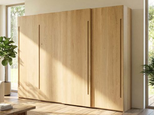 Schiebetürenschrank aus Eiche Hell „Viktor“ 4-türig