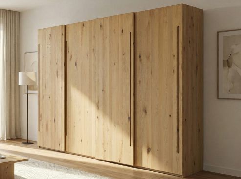 Schiebetürenschrank aus Wildeiche Hell „Viktor“ 4-türig