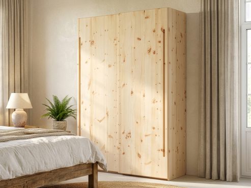 Zirbenschrank „Viktor", 2-türig, Höhe 220 cm, Inneneinrichtung: A, Griff: C