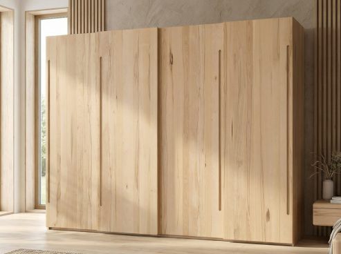 Buchenschrank „Viktor", 4-türig, Höhe 220 cm, Griff C