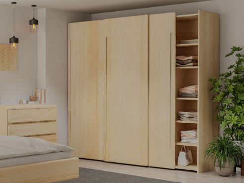 Eschenschrank „Viktor", 3-türig, Höhe 220 cm mit Griff C