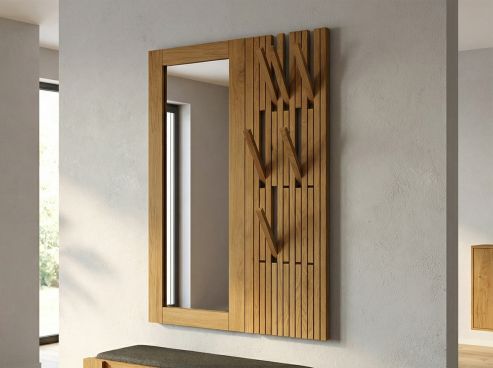 Wandgarderobe aus Zirbenholz