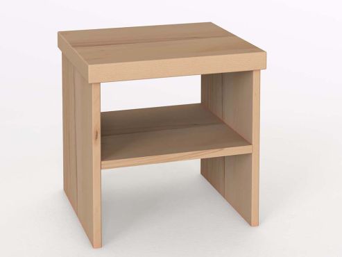 Nachttisch aus Zirbenholz ohne Lade