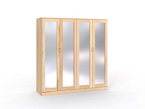 Eschenschrank „Alpenrose“, 4-türig, Höhe 210 cm, Griffleiste A („Patrizia")