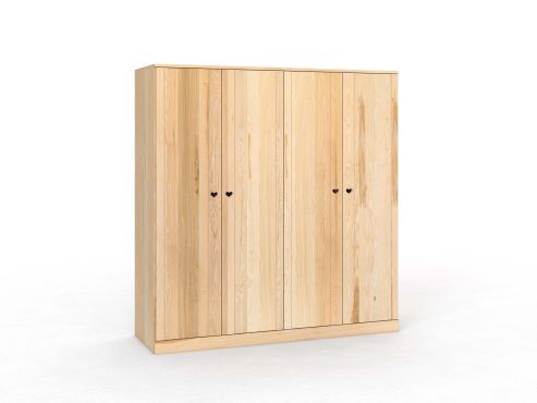 Eschenschrank „Arnika“, 4-türig, Höhe 210 cm, Griffausführung „Heidi“
